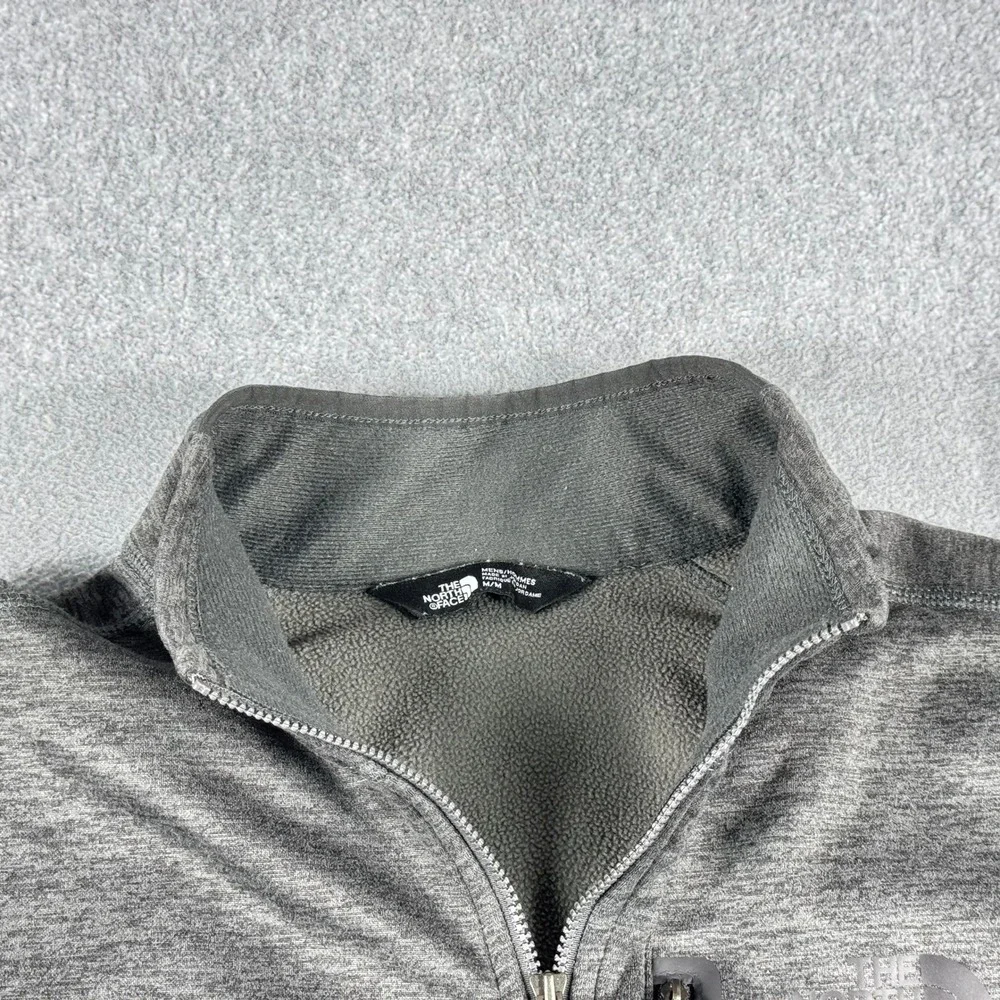 The North Face Sweater Mens Medium Gray Gordon Lyons Quarter Zip Fleece Pullover